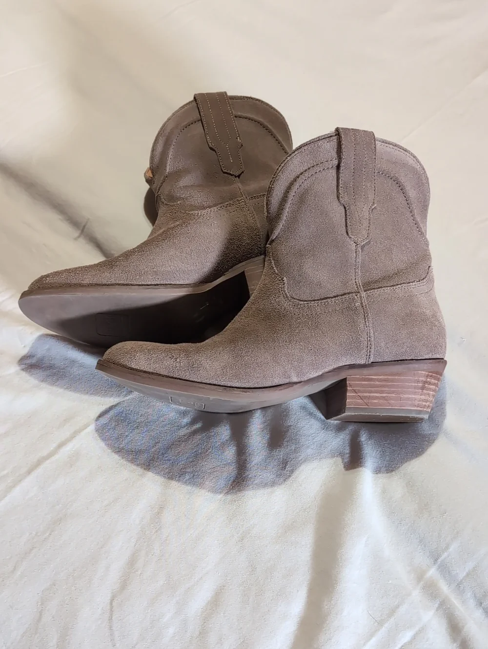 Women’s Taupe Suede Western Ankle Boot